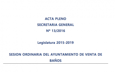 Acta de pleno 5 de Septiembre de 2016