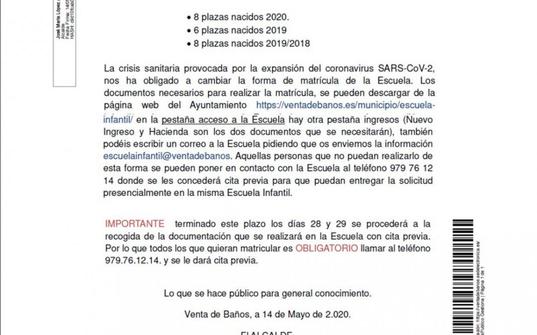 Bando Escuela Infantil