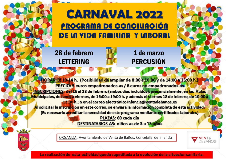 PROGRAMA DE CONCILIACIÓN CARNAVAL 2022