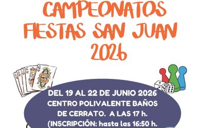 Campeonatos. Fiestas San Juan 2026